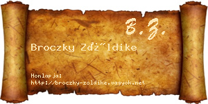 Broczky Zöldike névjegykártya